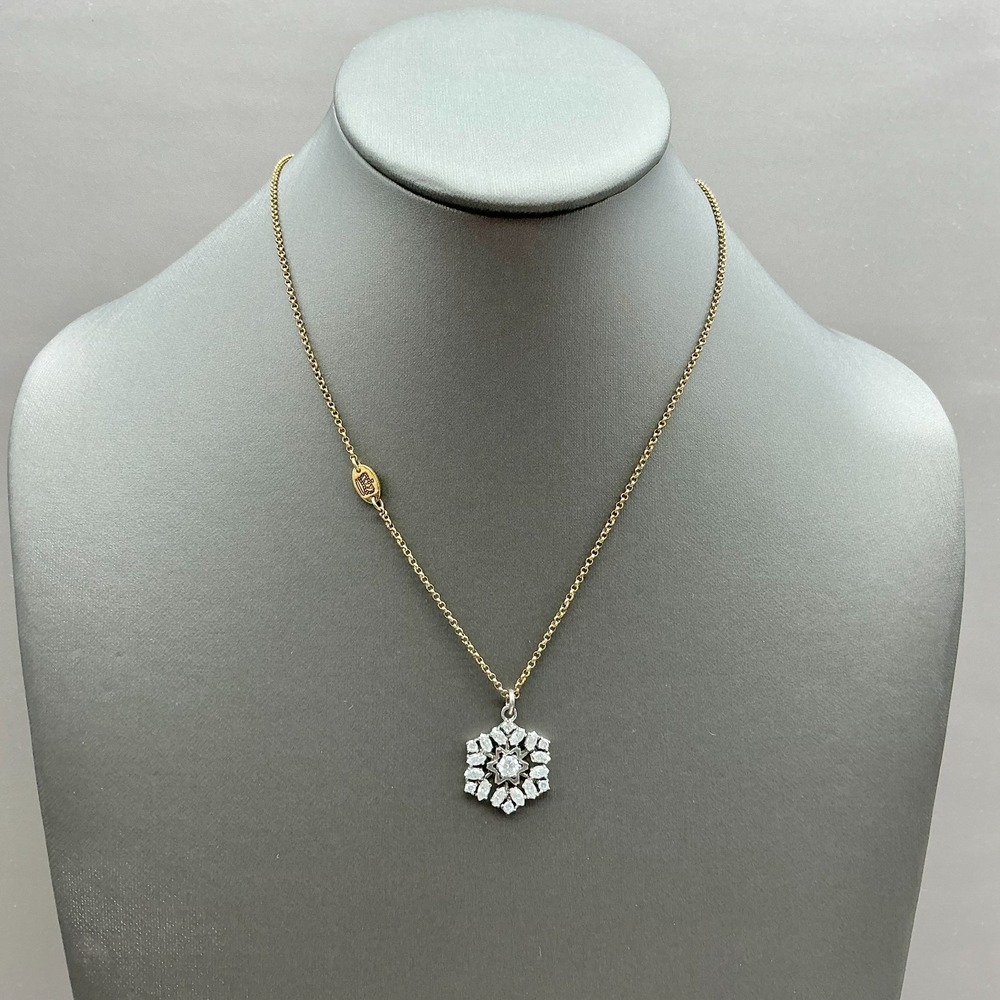Juicy Couture Necklace Gold Tone Crystal Snowflake Star Pendant Limited Edition